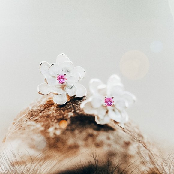 lotus Jewelry - Lotus Flower Earrings Sterling Silver Earrings